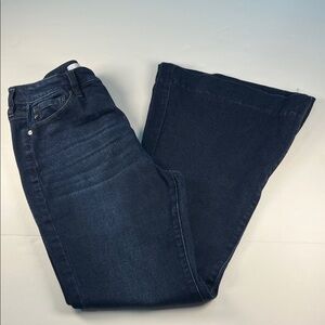 Kancan Women's Dark Blue Flare Bottom Button Fly Jeans Sz 11